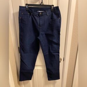 DG2 Diane Gilman Jeans 14 Petite Dark Blue Lightweight Stretch Denim 14P Straigh